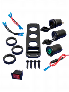 Розетка питания на 2 USB гнезда + прикуриватель 12-24В TDS TS-CAU45 Зеленая